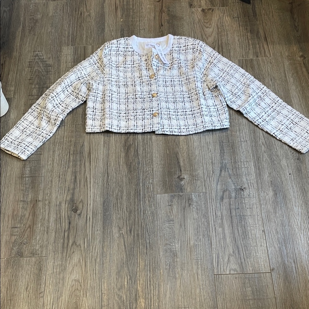 The Drop cropped sweater boucle size large